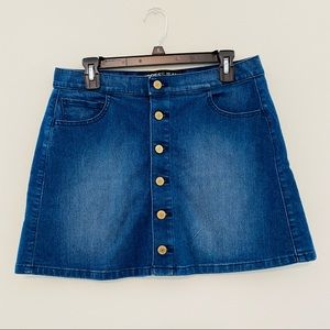Express Jeans Medium Wash Denim Mini Skirt Size 8
